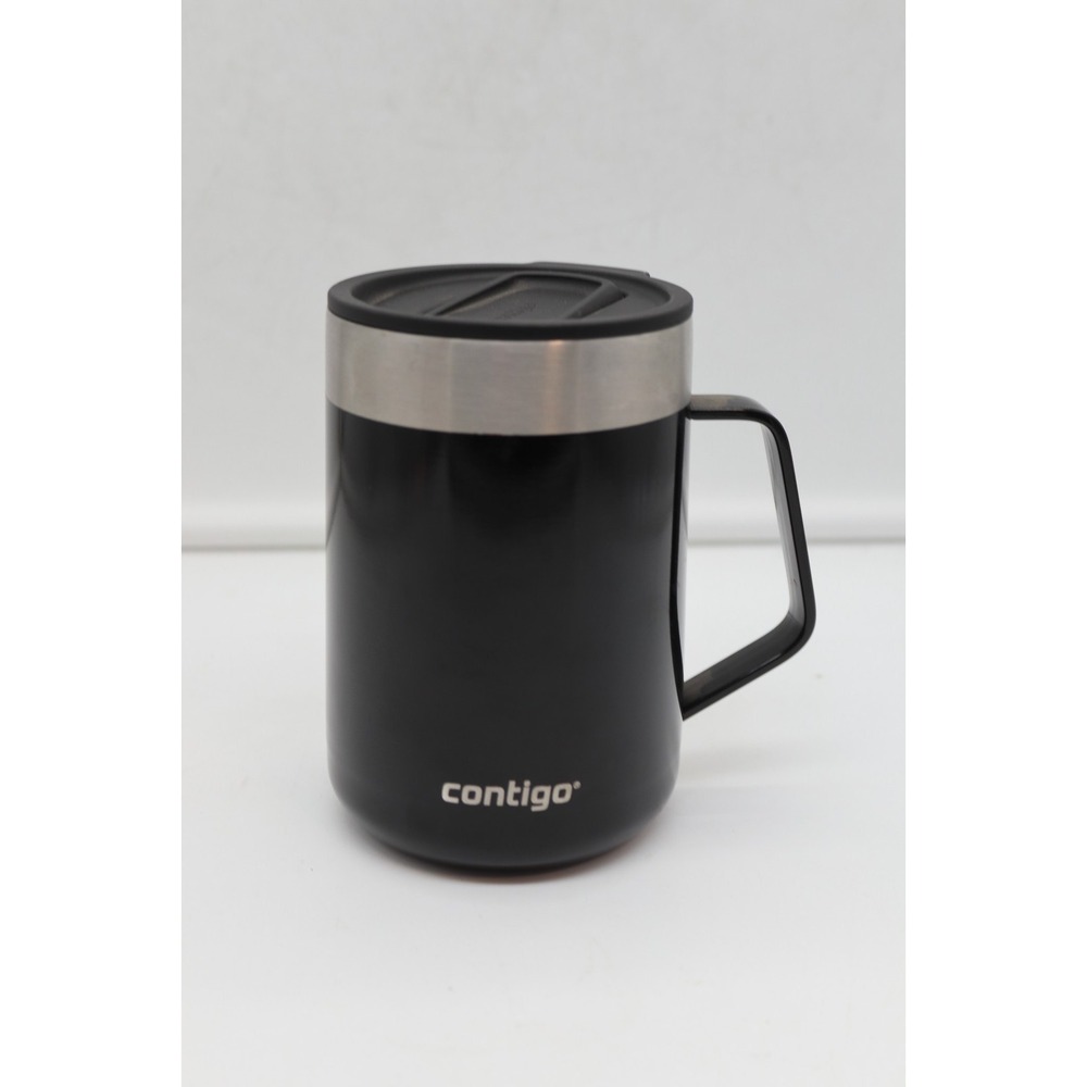 Contigo 14oz Licorice Black Stainless Steel Coffee Mug Slider Lid Insulated